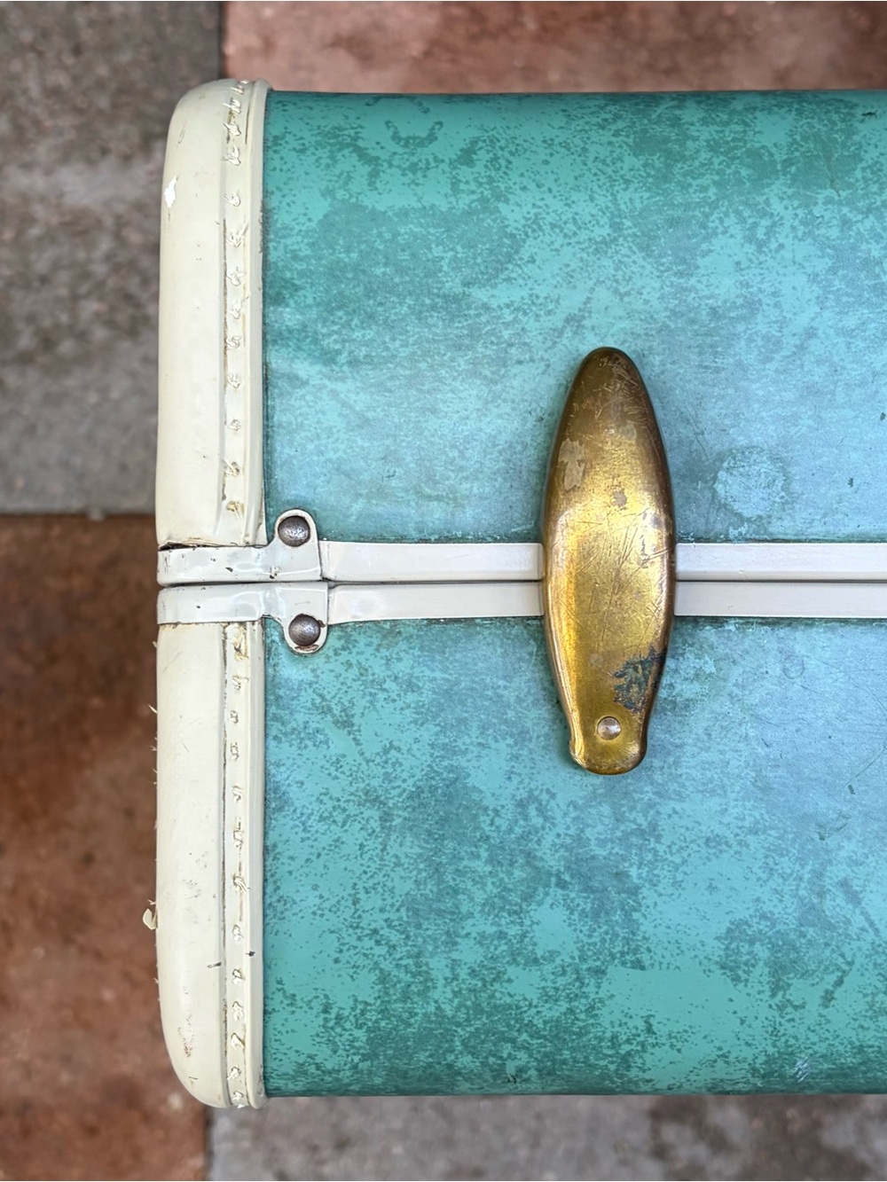 Vintage Samsonite Hardshell Suitcase 1950s Aqua/Teal/Turquoise VTG Retro Grandma - Picture 8 of 16